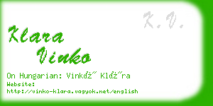 klara vinko business card